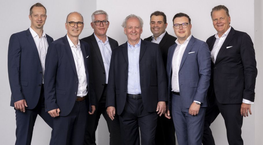 Aktuelle Gesellschafter und Geschäftsführer (v.l.n.r.): Kai Nowak, Matthias Lamprecht, Christoph Stüvel, Christoph Hillebrand, Patrick Rode, Martin Kowol, Gert Nacken.